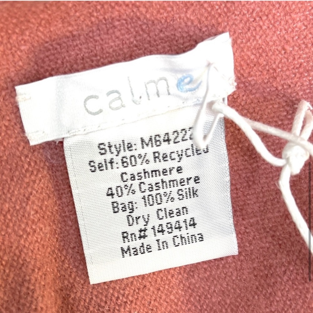 JOHNNY WAS Calme NEW 100% Cashmere Whipstitch Throw Blanket W Dust Bag Rose Pink - Picture 6 of 8